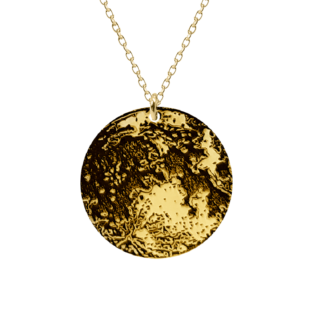 Full Moon - Colier personalizat din argint 925 placat cu aur galben 24K Luna plina